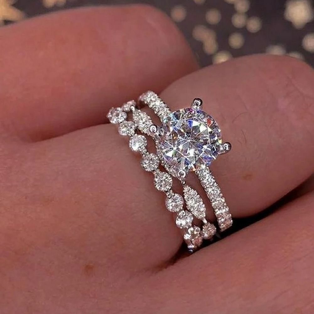 Gorgeous ♡ Sparkly 2 Piece Ring Set